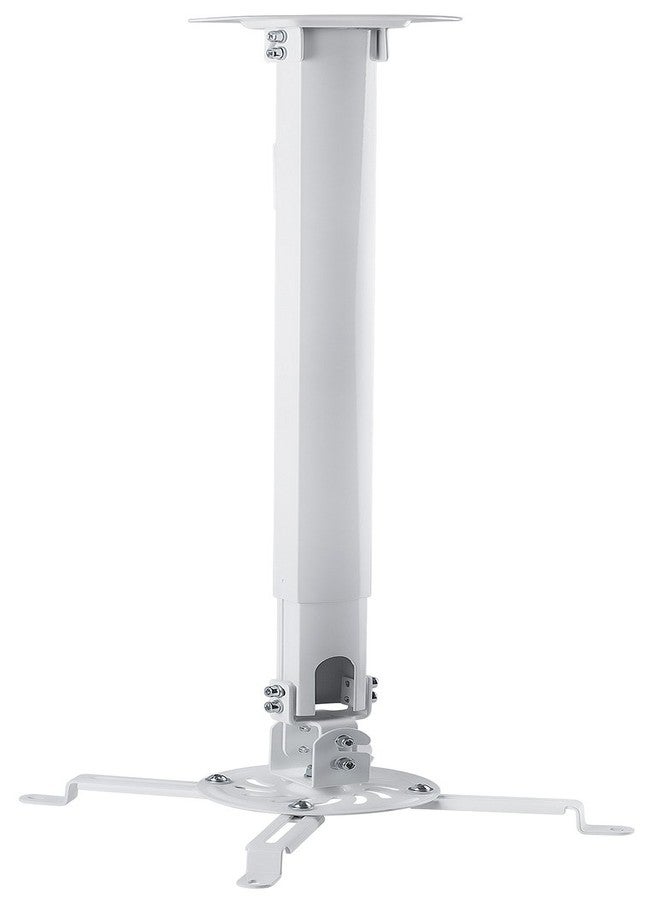 Mount-IT! Projector Ceiling Mount [30 lbs Capacity] Universal Bracket | 360 Full Motion with Tilt and Swivel Rotate | Adjustable Pole Height from 21-34.5 Inches, Extendable Arms (White | Long) - Image 2